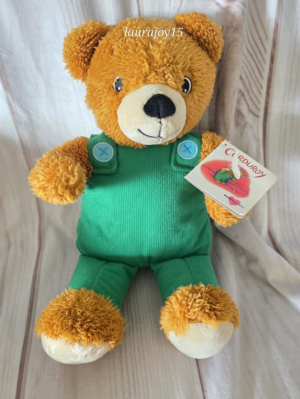 Kohls Cares Corduroy Teddy Bear Plush Toy Green Overalls Has Tag 15 Inch 2016